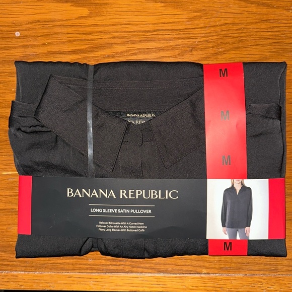 NWT Banana Republic Long Sleeve Satin Pullover - Picture 6 of 8